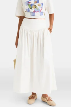 Poplin Maxi Skirt - Coconut Milk