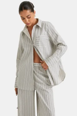 Poplin Shirt - Blue Stripe