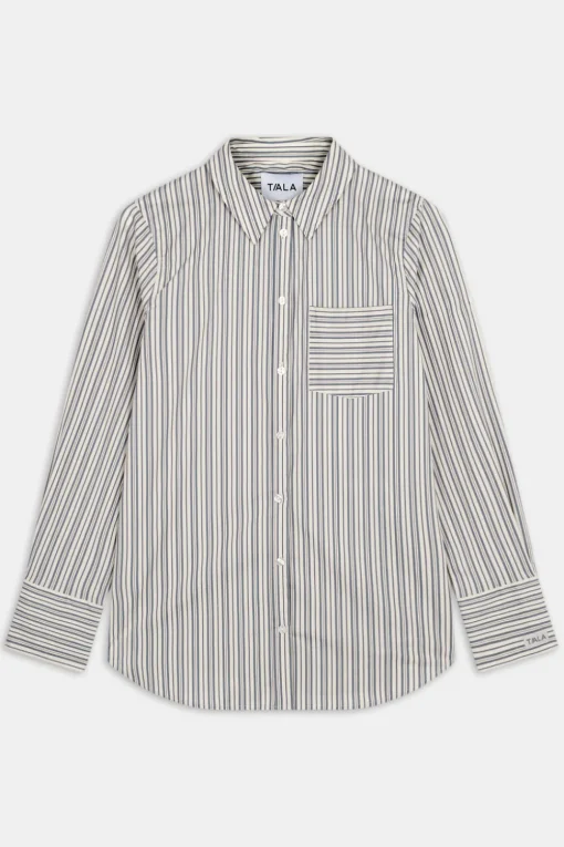 Poplin Shirt - Blue Stripe