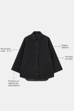 Quilted Reversible Barn Jacket - Black