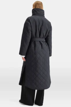 Reversible Padded And Quilted Longline Everything Overcoat - Black