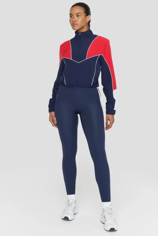 Reversible Woven Track Jacket - Navy And Chilli Red
