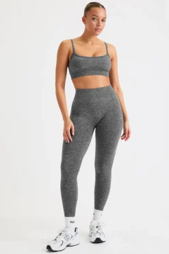 Sculpt Seamless Bandeau Sports Bra - Charcoal Marl