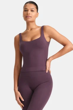 Sculpt Seamless Built-In Bra Vest - Plum Marl
