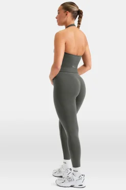 Sculpt Seamless Halter Tank - Dark Olive Marl