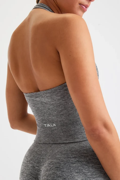 Sculpt Seamless Halter Tank - Charcoal Marl