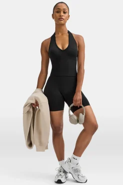 Sculpt Seamless Halter Tank - Black Marl