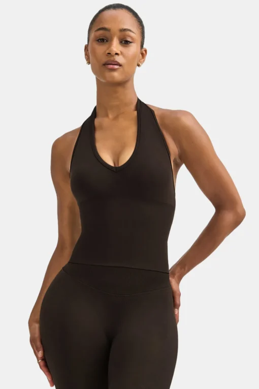 Sculpt Seamless Halter Tank - Americano