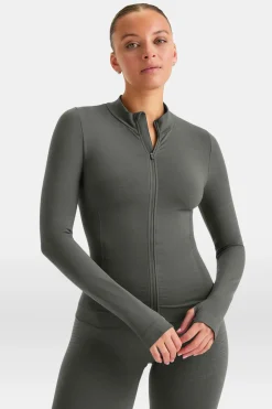 Sculpt Seamless Longline Jacket - Dark Olive