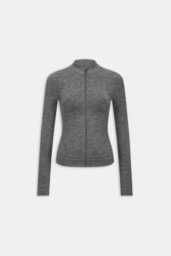 Sculpt Seamless Longline Jacket - Charcoal Marl