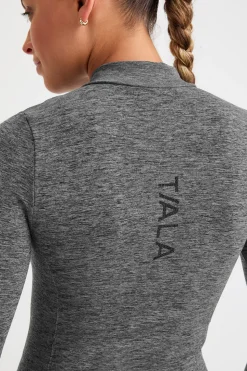 Sculpt Seamless Longline Jacket - Charcoal Marl