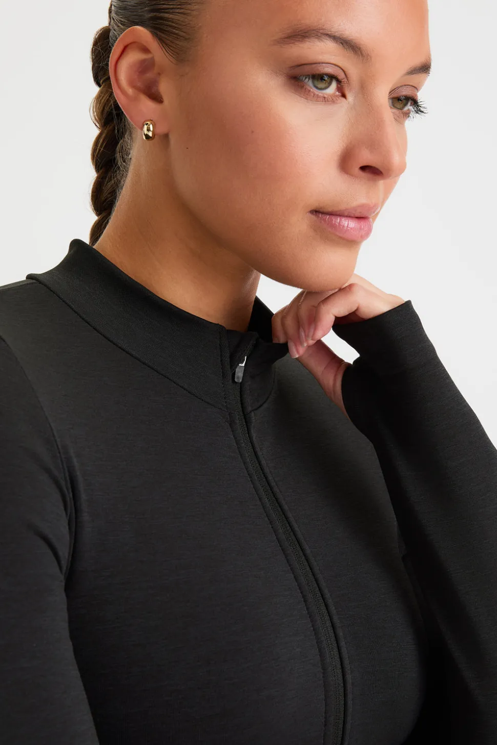 Sculpt Seamless Longline Jacket - Black Marl