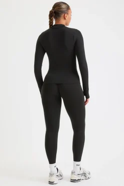 Sculpt Seamless Longline Jacket - Black Marl