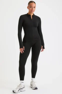 Sculpt Seamless Longline Jacket - Black Marl