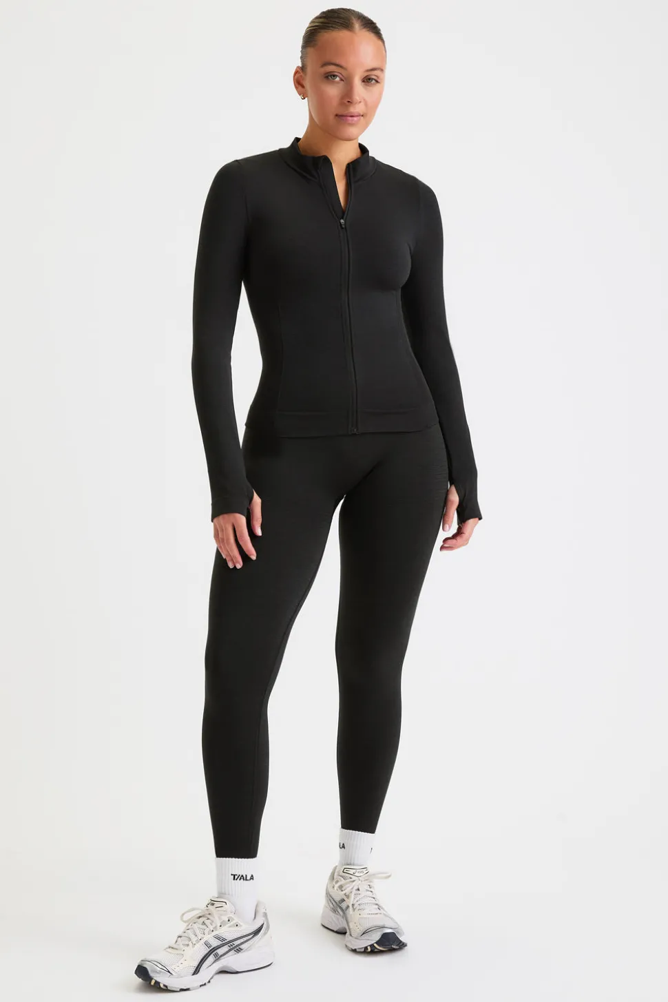 Sculpt Seamless Longline Jacket - Black Marl