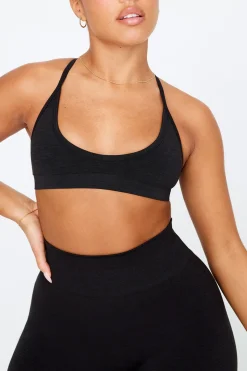 Sculpt Seamless Mini Sports Bra - Black Marl