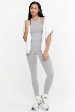 Sculpt Seamless Ribbed High Waisted Legging - Light Grey Marl