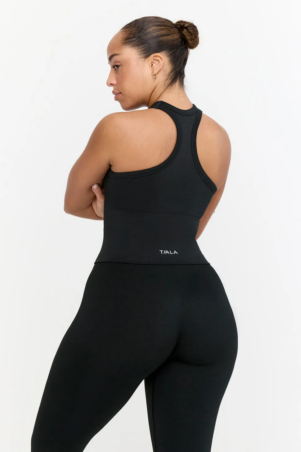 Sculpt Seamless Ribbed Racer Tank - Black Marl