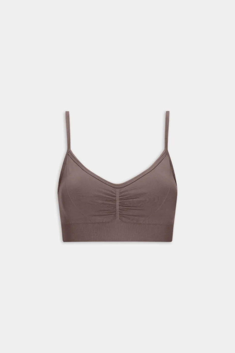 Sculpt Seamless Ruched Sports Bra - Dark Truffle