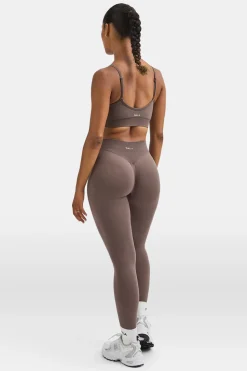 Sculpt Seamless Ruched Sports Bra - Dark Truffle