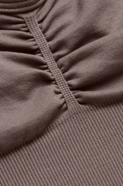 Sculpt Seamless Ruched Sports Bra - Dark Truffle