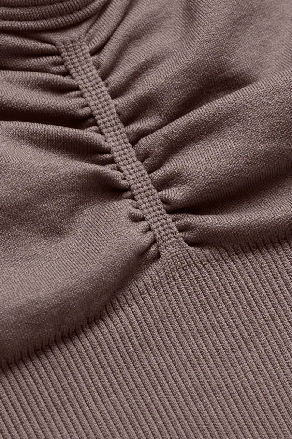 Sculpt Seamless Ruched Sports Bra - Dark Truffle