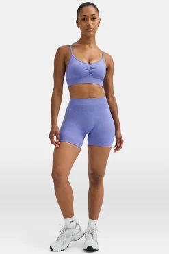 Sculpt Seamless Ruched Sports Bra - Aster Blue