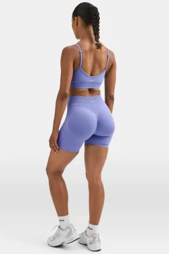 Sculpt Seamless Ruched Sports Bra - Aster Blue