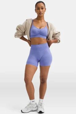 Sculpt Seamless Ruched Sports Bra - Aster Blue