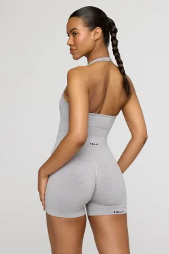 Sculpt Seamless Scrunch Shorts - Light Grey Marl