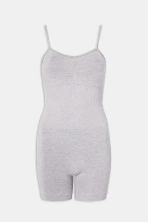Sculpt Seamless Scrunch Unitard - Light Grey Marl