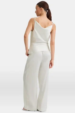 Silky Cowl Neck Top - Diamond White