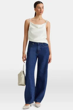 Silky Cowl Neck Top - Diamond White