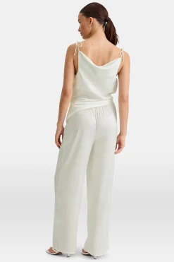Silky Wide Leg Trouser - Diamond White