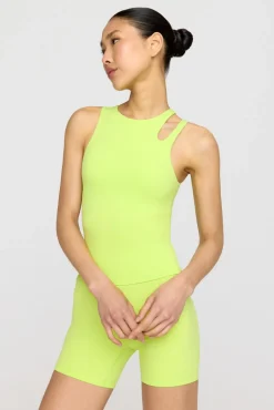 SkinLuxe Built-In Support Cut Out Shoulder Vest - Key Lime