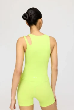SkinLuxe Built-In Support Cut Out Shoulder Vest - Key Lime