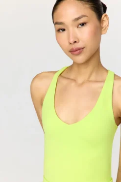 SkinLuxe Built-In Support Strappy Back Cami Top - Key Lime