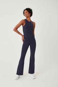 SkinLuxe Built-In Support Cut Out Shoulder Vest - Navy