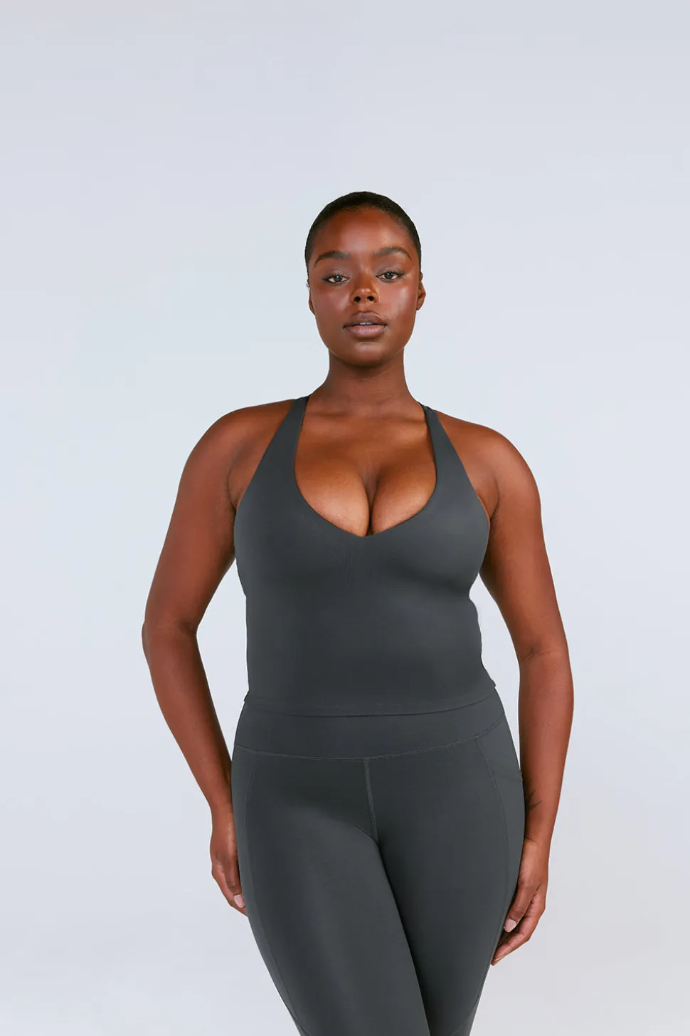 SkinLuxe Built-In Support Strappy Back Cami Top - Deep Teal