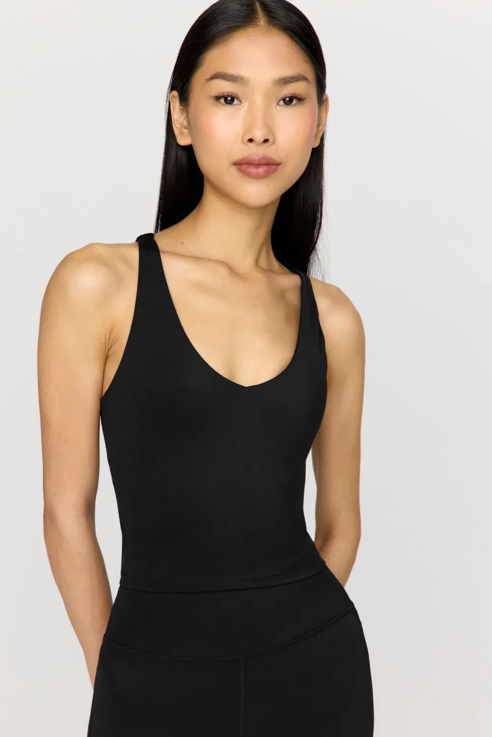 SkinLuxe Built-In Support Strappy Back Cami Top - Shadow Black