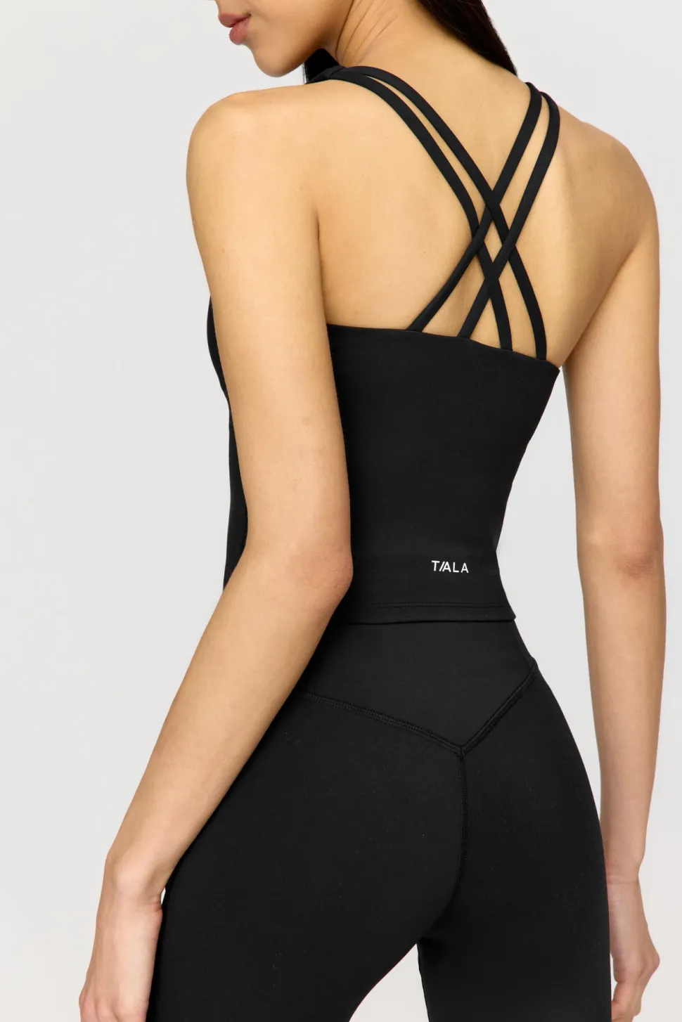 SkinLuxe Built-In Support Strappy Back Cami Top - Shadow Black