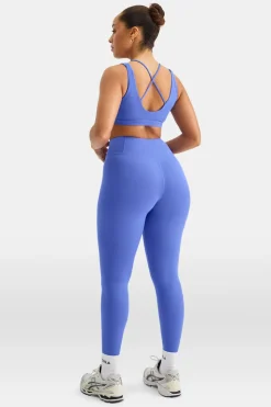 SkinLuxe Contour Scoop Back Sports Bra - Iris Blue