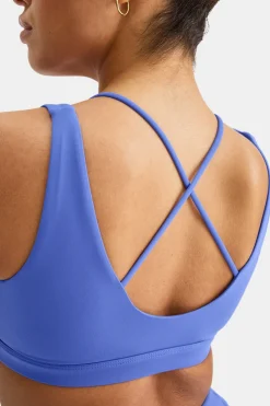 SkinLuxe Contour Scoop Back Sports Bra - Iris Blue