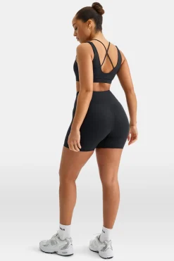 SkinLuxe Contour Scoop Back Sports Bra - Shadow Black