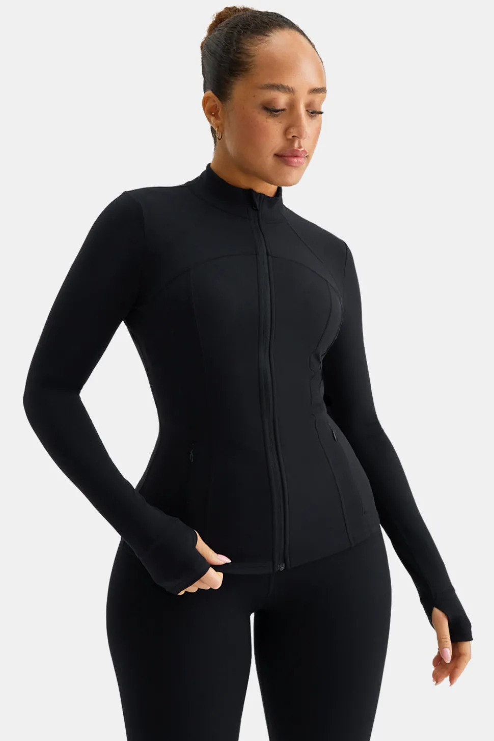 SkinLuxe Full Length Running Top - Shadow Black