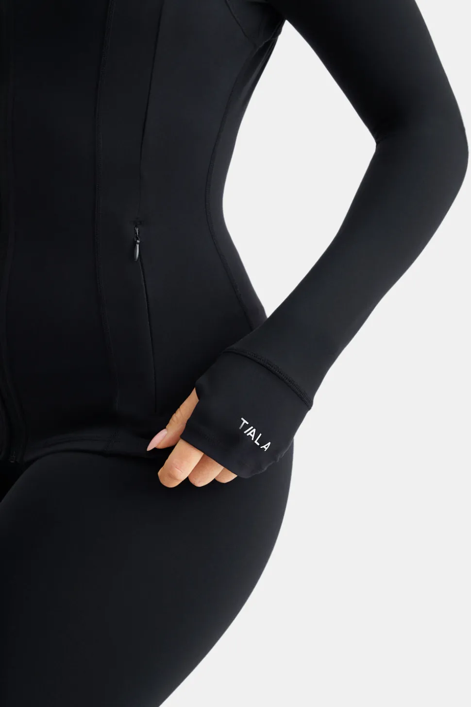 SkinLuxe Full Length Running Top - Shadow Black