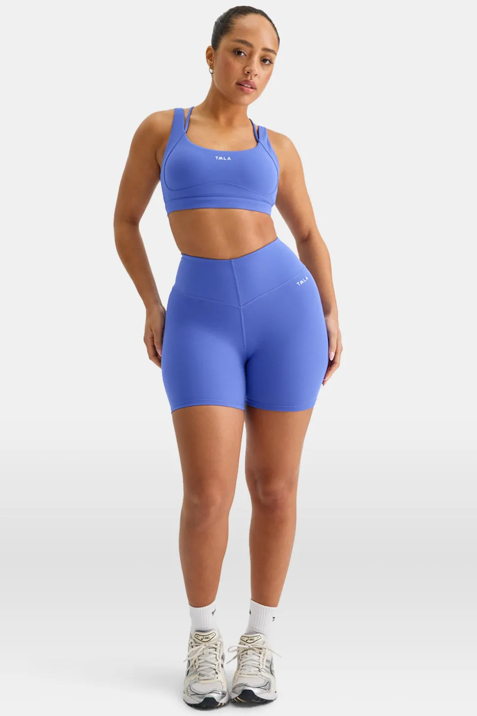 SkinLuxe High V-Waisted Shorts - Iris Blue