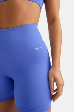 SkinLuxe High V-Waisted Shorts - Iris Blue