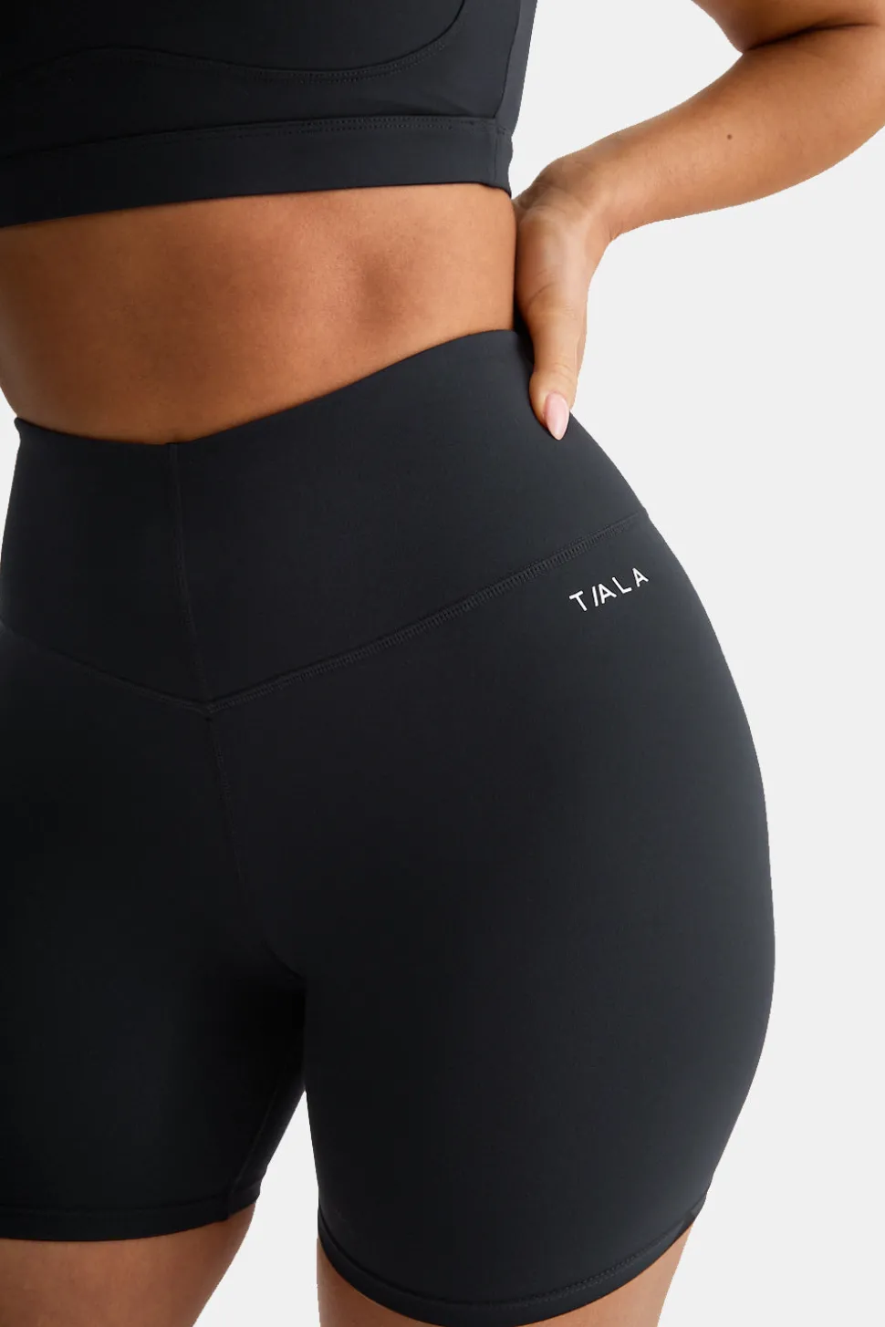 SkinLuxe High V-Waisted Shorts - Shadow Black