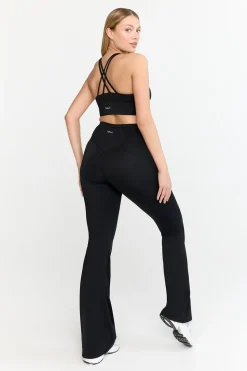 SkinLuxe High Waisted Flared Legging - Shadow Black